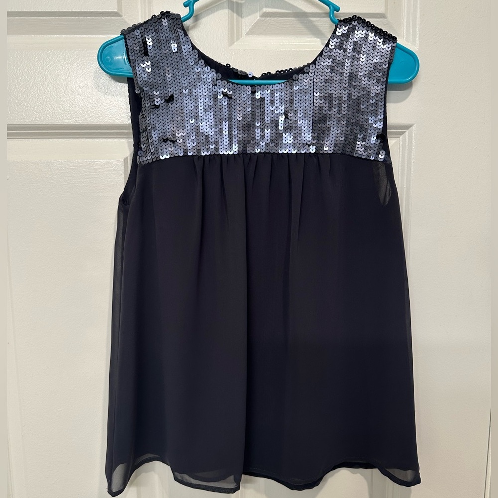 LOFT Women's Top with Silver Sequins